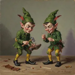 Portrait illustration of The Elves from Grimm's Fairy Tales