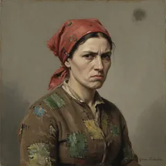 Portrait illustration of The Fisherman's Wife from Grimm's Fairy Tales