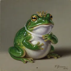 Portrait illustration of The Frog Prince from Grimm's Fairy Tales