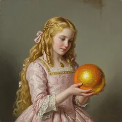 Portrait illustration of The Princess with the Golden Ball from Grimm's Fairy Tales