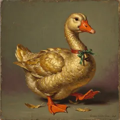 Portrait illustration of The Golden Goose from Grimm's Fairy Tales