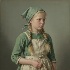 Portrait illustration of Gretel from Grimm's Fairy Tales