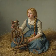 Portrait illustration of The Miller's Daughter from Grimm's Fairy Tales