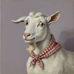 Portrait illustration of The Mother Goat from Grimm's Fairy Tales