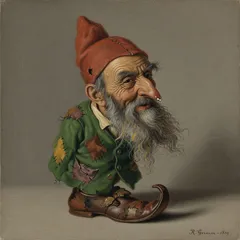 Portrait illustration of Rumpelstiltskin from Grimm's Fairy Tales