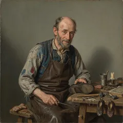 Portrait illustration of The Shoemaker from Grimm's Fairy Tales