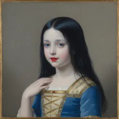 Portrait illustration of Snow-White from Grimm's Fairy Tales