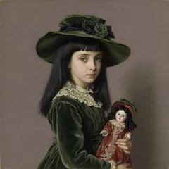 Portrait illustration of Sara Crewe from A Little Princess