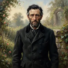 Portrait illustration of Mr. Archibald Craven from The Secret Garden