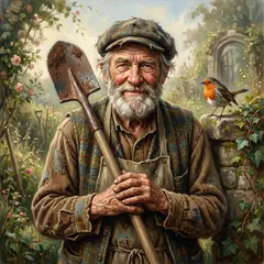 Portrait illustration of Ben Weatherstaff from The Secret Garden