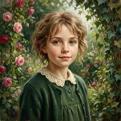 Portrait illustration of Mary Lennox from The Secret Garden