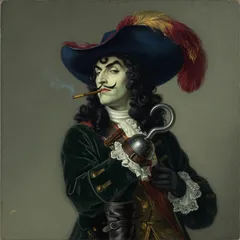 Portrait illustration of Captain Hook from Peter Pan (Peter and Wendy)
