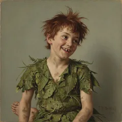 Portrait illustration of Peter Pan from Peter Pan (Peter and Wendy)
