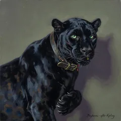 Portrait illustration of Bagheera from The Jungle Book