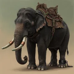 Portrait illustration of Kala Nag from The Jungle Book