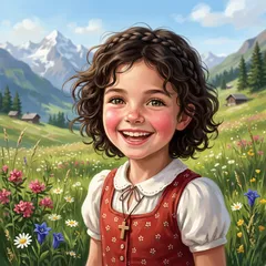 Portrait illustration of Heidi from Heidi