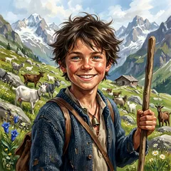 Portrait illustration of Peter from Heidi