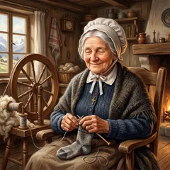 Portrait illustration of The Grandmother from Heidi