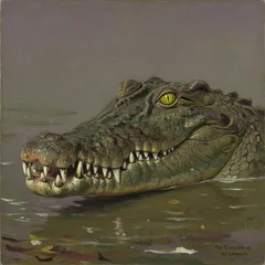 Portrait illustration of The Crocodile from Just So Stories