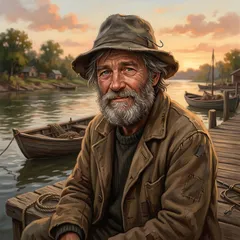 Portrait illustration of Muff Potter from The Adventures of Tom Sawyer