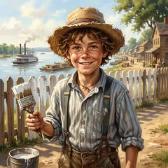 Portrait illustration of Tom Sawyer from The Adventures of Tom Sawyer
