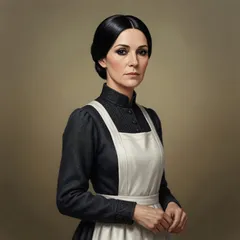 Portrait illustration of Mrs. Barry from Anne of Green Gables