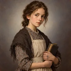 Portrait illustration of Biddy from Great Expectations