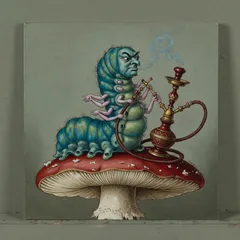 Portrait illustration of The Caterpillar from Alice's Adventures in Wonderland