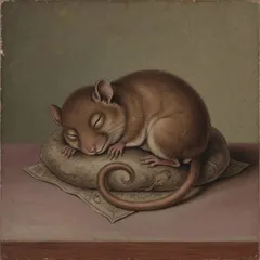 Portrait illustration of The Dormouse from Alice's Adventures in Wonderland