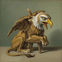 Portrait illustration of The Gryphon from Alice's Adventures in Wonderland