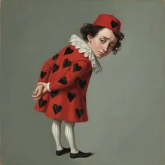 Portrait illustration of The Knave of Hearts from Alice's Adventures in Wonderland