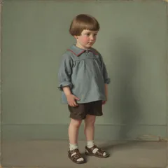 Portrait illustration of Christopher Robin from Winnie-the-Pooh