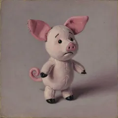 Portrait illustration of Piglet from Winnie-the-Pooh