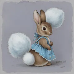 Portrait illustration of Cotton-tail from The Tale of Peter Rabbit