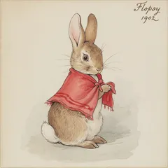 Portrait illustration of Flopsy from The Tale of Peter Rabbit