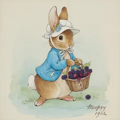 Portrait illustration of Mopsy from The Tale of Peter Rabbit