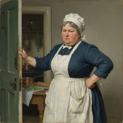 Portrait illustration of Mrs. McGregor from The Tale of Peter Rabbit