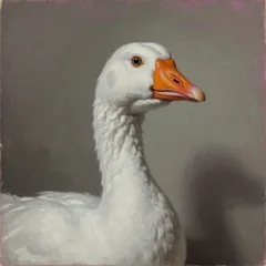 Portrait illustration of Goosey Gander from Mother Goose Nursery Rhymes