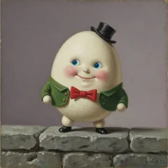 Portrait illustration of Humpty Dumpty from Mother Goose Nursery Rhymes