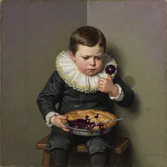 Portrait illustration of Little Jack Horner from Mother Goose Nursery Rhymes