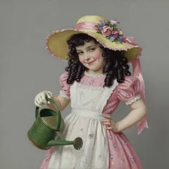 Portrait illustration of Mary, Quite Contrary from Mother Goose Nursery Rhymes