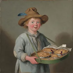 Portrait illustration of Simple Simon from Mother Goose Nursery Rhymes