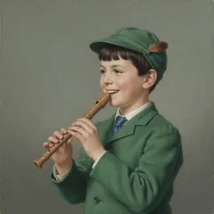 Portrait illustration of Tom, the Piper's Son from Mother Goose Nursery Rhymes