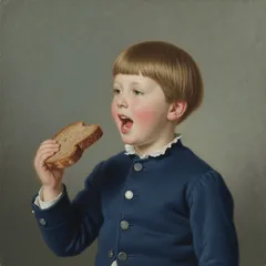 Portrait illustration of Little Tom Tucker from Mother Goose Nursery Rhymes