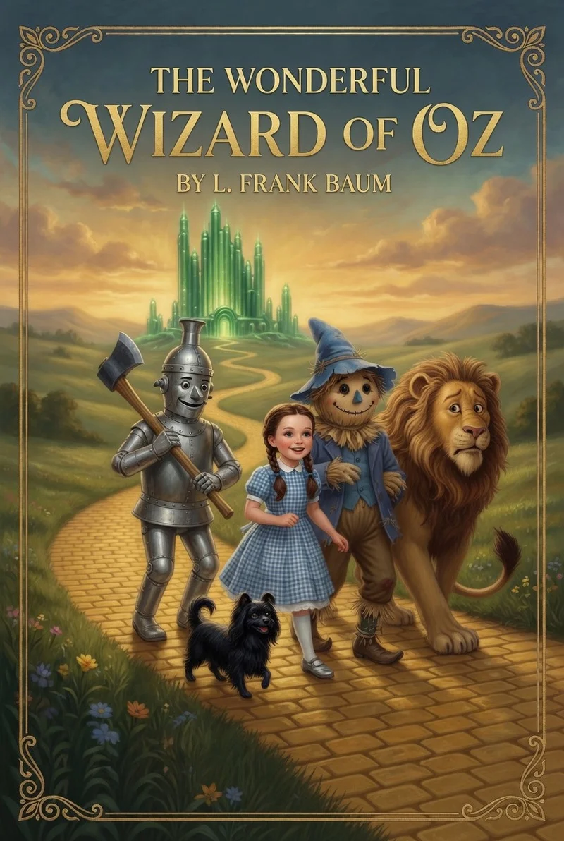 Cover illustration for The Wonderful Wizard of Oz
