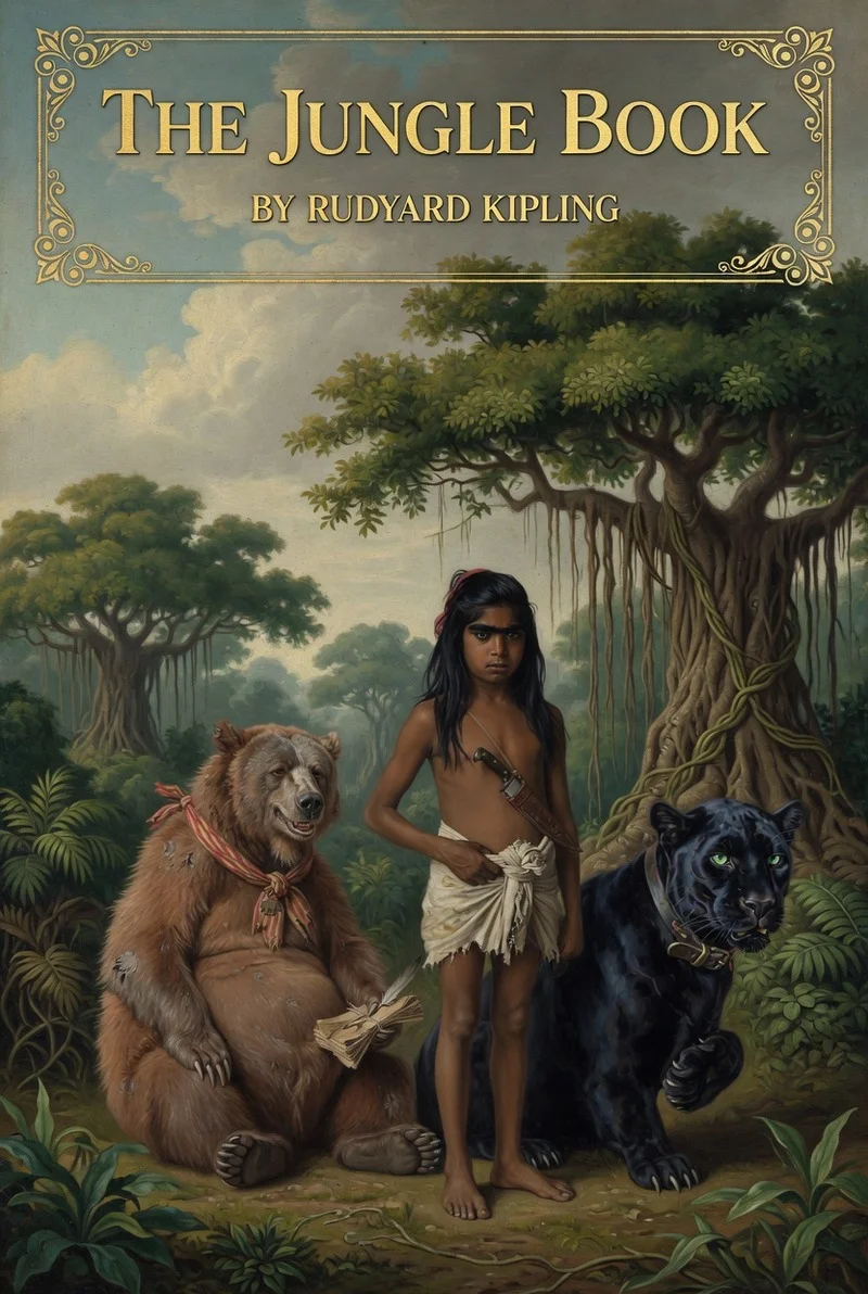 Cover illustration for The Jungle Book