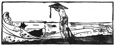 A poor barefoot girl offers a piece of bread to a hungry man beside a country road at dusk.