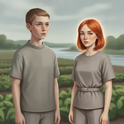 Jonas looks at Fiona, noticing for the first time the subtle color in her bright red hair.