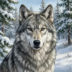 Portrait illustration of White Fang from White Fang