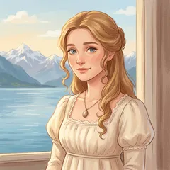 Portrait illustration of Elizabeth Lavenza from Frankenstein